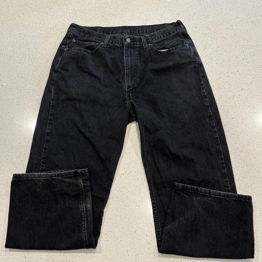 Levis 565 Jeans 36x30 Loose Fit Straight Black Fade Baggy Grunge Fits 36x28